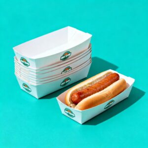 Custom Hot Dog Paper Trays 250c 01